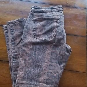 Snake print jeans